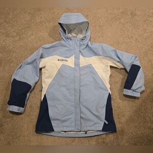 Columbia Two-Tone Blue and White Hooded Jacket